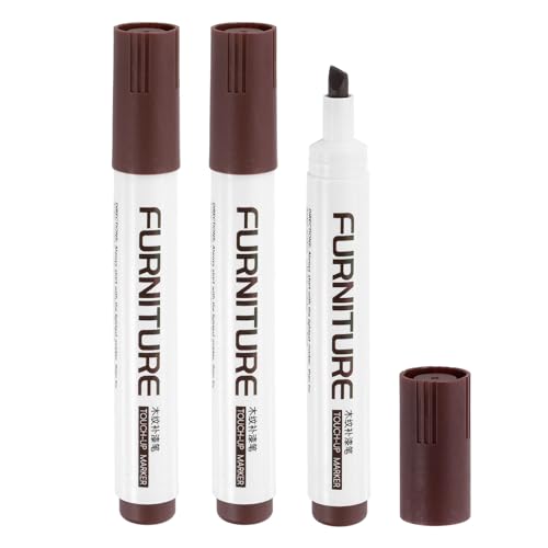 uxcell Furniture Markers Touch Up, 3pcs Furniture Repair Kit Wood Filler Sticks Wood Markers for Scratches Wooden Floor Table Cabinet Laminate Frames, Reddish Brown - color: Reddish Brown