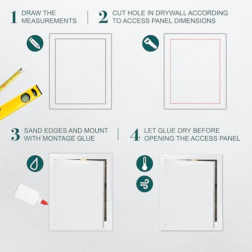 10" x 12" White Metal Access Panel, Service Shaft Door, Plumbing, Electricity Heating Alarm Wall for Drywall, Bathroom Services Hole Cover, Wall Covering - size: 10" X 12"