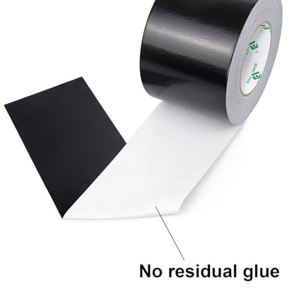 BOMEI PACK Black Sticky Duct Tape Heavy Duty Strong Industrial Color Duct Tape 3.6inch x 72yds for Packing and Repairing 1Pack - color: Black