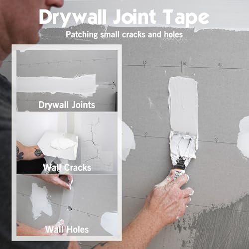 ROLLINGDOG Drywall Joint Tape, 2'' x147 ft Fiberglass Mesh Tape, Self-Adhesive Drywall Repair Tape for Wall Crack Repair, 1 Roll - style: Fiberglass Drywall Joint Tape