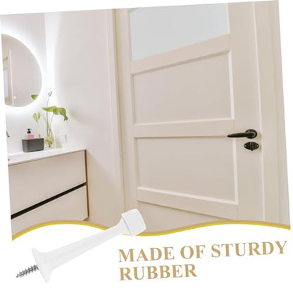 Lurrose Extra Long Heavy Duty Wall Mounted Door Stopper with Soft Rubber Tip Non Slip Floor and Wall Door Stop for Home Office Bedroom Bathroom Protection Construction White Finish
