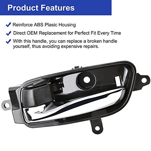 Door Handle Passenger Side Inside Interior with Repair Kit for 2013-17 Nissan Altima Pathfinder Door Handle 2015-17 Nissan Titan 2016-17 Titan XD Door Handle 2015-17 Nissan Murano Door Handle - size: Passenger Side