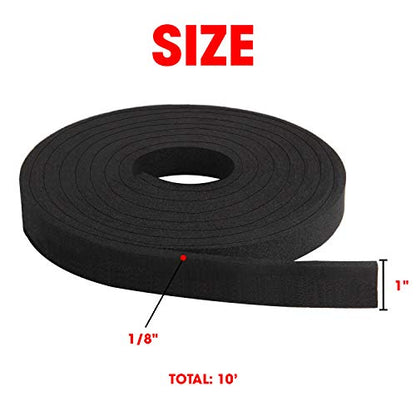 Neoprene Foam Strip Roll by Dualplex, 1" Wide x 10' Long x 1/16" Thick, Weather Seal High Density Stripping Non Adhesive – Weather Strip Roll Insulation Foam Strips - 10 Feet Long - size: 1" Wide x 10' Long x 1/16" Thick