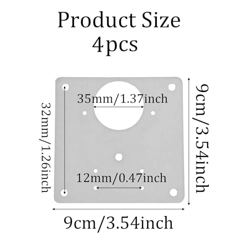 4Pcs 3.54 x 3.54 Inch Cabinet Hinge Repair Plate, Stainless Steel Hinge Repair Brackets with Fixing Screws for Kitchen Cabinets, Cupboard Doors, Furniture(5 Holes) - size: 4Pcs 5 holes