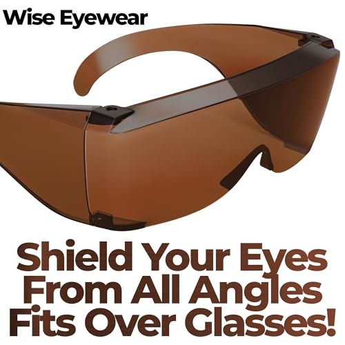 Cover-Ups Black Fit Over Sunglasses - Wrap Around Sunglasses - People Who Wear Prescription Glasses in the Sun - color: Brown