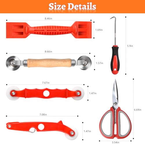 Screen Repair Tool,Window Roller,Spline Installer,6 in 1 Window Installation Tool,Screen Mouse Spline Roller for Installing & Replacing Window Patio Sliding Door (6 in 1) - size: 6 in 1