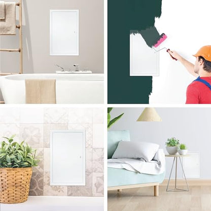 12" x 20" White Metal Access Panel, Service Shaft Door, Plumbing, Electricity Heating Alarm Wall for Drywall, Bathroom Services Hole Cover, Wall Covering - size: 12" x 20"