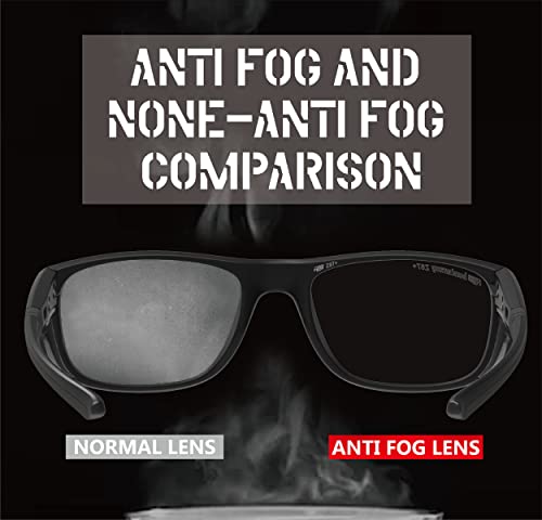 HTS HUNTERSKY TR90NZZ Safety Glasses with Side Shield Small Size Women Men ANSI Z87 Anti Fog Scratch Resistant Lab Pickleball - color: Black/Clear