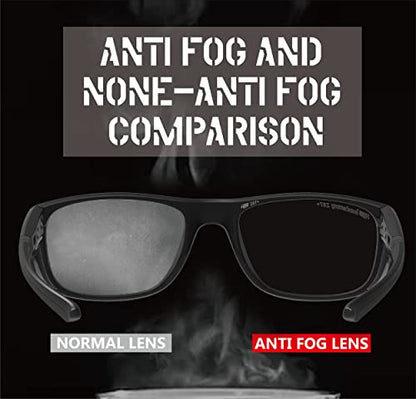 HTS HUNTERSKY TR90NZZ Safety Glasses with Side Shield Small Size Women Men ANSI Z87 Anti Fog Scratch Resistant Lab Pickleball - color: Black/Clear