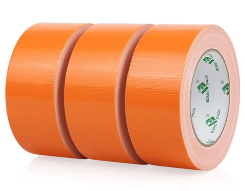 BOMEI PACK Orange Duct Tape, 3Rolls Heavy Duty Strong Industrial Color Duct Tape 9mil x 1.88inch x 30yds for Packing and Repairing - color: Orange, size: 3Rolls (1.88inch x 30yds)