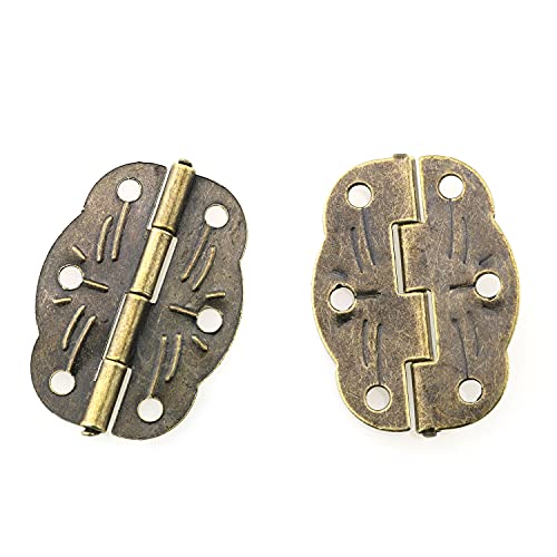 12pcs Jewelry Box Antique Lock Latch Hasp Hinges Handle Box Corner Protectors Kit - Include 1 Antique Lock Latch Hasp 2 Hinges 1 Handle 8 Box Corner Protectors and Enough Screws