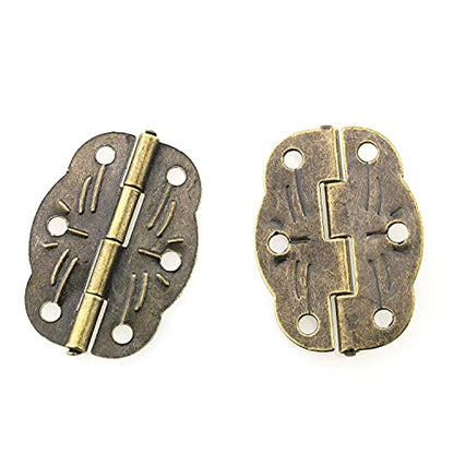 12pcs Jewelry Box Antique Lock Latch Hasp Hinges Handle Box Corner Protectors Kit - Include 1 Antique Lock Latch Hasp 2 Hinges 1 Handle 8 Box Corner Protectors and Enough Screws