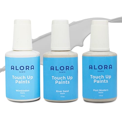 Alora Touch-Up Paint | Matte Finish for Drywalls, Concrete, Brick, Tile, Doors, Cabinets & More | Multi-Tone Gray Repair Kit | Quick-Dry, Low-Odor, Ultra-Low VOC | No Sanding or Primer Needed | 3 Pack - color: Gray 3 Pack