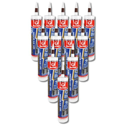 Red Devil 078040 Silicone Ultra 100% RTV Silicone Sealant, 10.1 oz., Brown, 12 Pack - color: Brown, size: 12 - Pack, style: 10.1 oz.