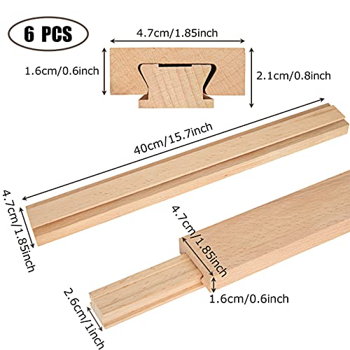 6 Pcs 15.7 Inch Wooden Drawer Slides Bottom Mount, Classic Traditional Wood Center Guide Track with Slide Glides, Replacement Inforcement Part for Drawer - size: 15.7in-6pcs