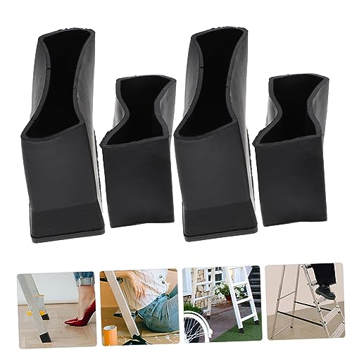 Artibetter 4pcs Non-Slip Rubber Ladder Feet Pads Durable Step Mat Covers for Home Use Easy Installation Floor Protection Compatible with Standard Ladders