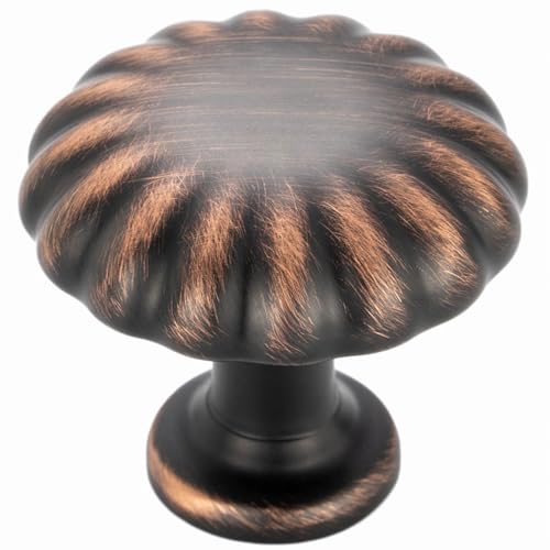 Oil Rubbed Bronze Cabinet Knobs Bronze Drawer Knobs, 10 Pack 1-1/4 Inch, 2510 Single Hole Cabinet Pulls for Kitchen Cabinets Drawers Bedroom Dresser Cupboard Bathroom Vanity - color: Oil Rubbed Bronze, size: Single Hole