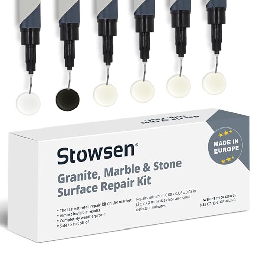 Granite, Marble & Stone Repair Kit - Fix Chips & Defects in Minutes | Restore Tiles & Countertops with Ease | for Quartz Corian Marble or Stone | Flawless Results Every Time | Repair Up to 20 Chips - style: Granite