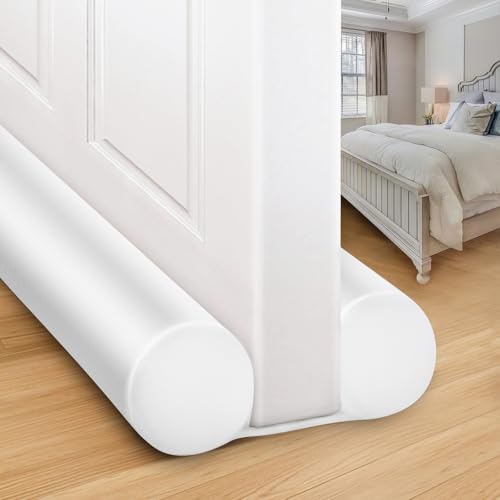 MAXTID Under Door Draft Stopper Cold Air Blocker - Large Doors Seal Gap Bottom of Doors 36" Adjustable 30" 32" 36" Weather Stripping Noise Blocker Interior Front Door Sweep Soundproof Door Accessories - color: White, size: 36"