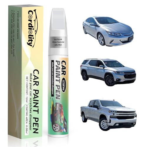 Car Touch Up Paint Ice/Quick Silver/Switchblade Met(GAN/9W5/WA636R/WA8636/17) for Chevrolet, Color Accurate Car Scratch Repair Remover Pen Fix Auto Paint Chips and Nicks - color: Ice/Quick Silver/Switchblade Met(GAN/9W5/WA636R/WA8636/17)for All Models