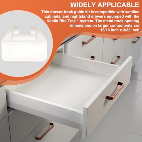 Plastic Drawer Guide Compatible with Prime-Line R 7221 21/32 in. x 1-1/8 in Rolled Edge Metal Tracks Drawer Glides Bottom Mount-2 Pack