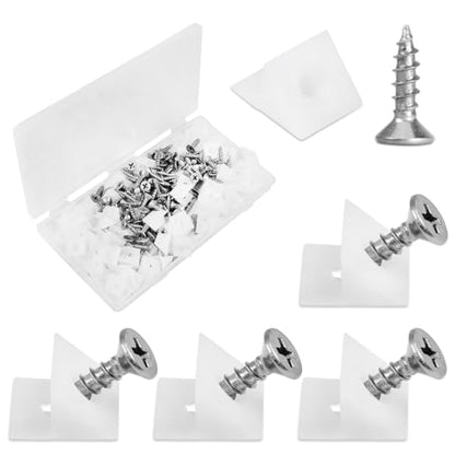 120Pcs Drawer Bottom Support Brackets,Plastic Angle Code Bracket Fasteners,Fixing Mending Wedges,Drawer Reinforcement Repair Kit for Furniture Sagging - color: White 1