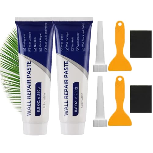 Drywall Patch Repair Kit 250g – Quick-Drying Wall Mending Agent with Scraper, Wall Putty Hole Repair, Multi-Functional Waterproof Repair Paste for Cracks, Holes & Concrete Surfaces (2 Set) - size: 2 SET