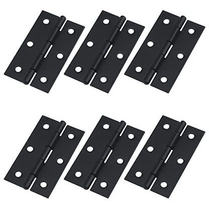 Antrader Cabinet Gate Closet Door Hinge 2-2/5'' Long Home Furniture Hardware Folding Butt Hinge Black Pack of 6 - color: Black, size: 2.36" x 1.47"
