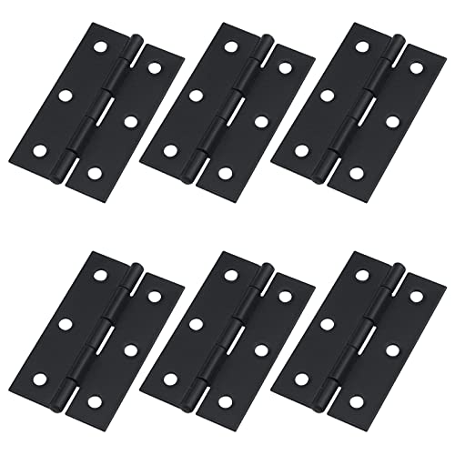 Antrader Cabinet Gate Closet Door Hinge 2-2/5'' Long Home Furniture Hardware Folding Butt Hinge Black Pack of 6 - color: Black, size: 2.36" x 1.47"