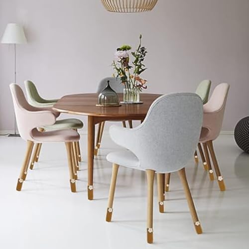 32Pcs Chair Leg Floor Protectors Knitted Furniture Foot Covers Non-Slip Wear-Resistant Noise Reduction Chair Cover Cap Solid Color Set - color: Style 6-flower Beige