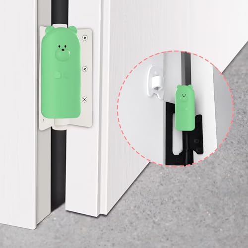 Door Pinch Guard,Slam Stoppers,Soft Stopper Hinge,Hanging Rubber Wedge,Green,2PCS - color: Greenx2