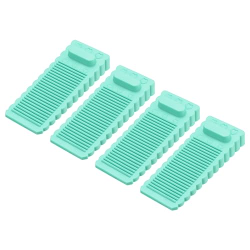 uxcell 4 Pcs Door Stoppers for Bottom of Door, 1.57 Inch Door Stops, Rubber Door Stopper Wedge Anti Slip, Window Stopper Door Stackable, Green - color: Green