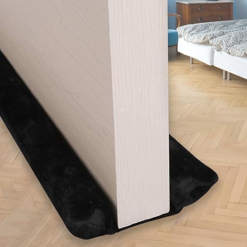 VISEMAN 36 Inch Under Door Stopper-Door Noise Blocker, Double Sided Door Stopper, Machine-Washable - color: Black