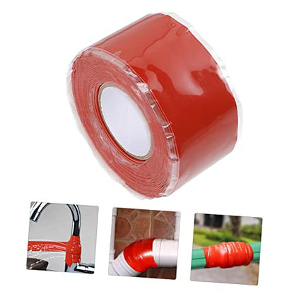 VALICLUD Pipe Sealing Tape Self Adhesive Silicone Rubber Flexible Sealant for Plumbing Repairs Stop Leaks Resistant to Compression and Weathering Red