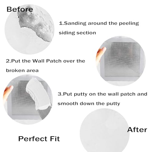 3 Pcs Wall Patch Repair Kit, Large Hole Sheet Rock Patch for Drywall, 8" x 8" Drywall Patch Self Adhesive Aluminum Wall Repair Patch Kit, Aluminum Metal Sheetrock Ceiling Dry Patch for Drywall Plaster