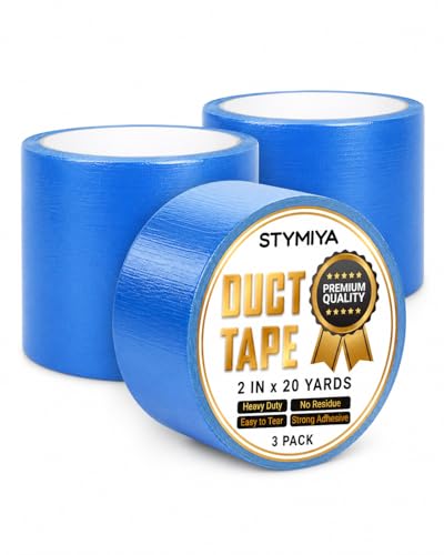 Blue Duct Tape Heavy Duty: 3 Rolls*2IN*20Yards Wide Waterproof Outdoor Duck Furniture Repair Tape Bulk - Strong Adhesive Weather UV Resistant No-Residue Masking Tapes Patterns Variety - color: Blue, size: 3*2in*20yards