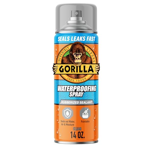 Gorilla Waterproofing Spray, Rubberized Sealant, Clear, 14 Ounce (Pack of 1) - Seals Out Water, Air, and Moisture - color: Clear, size: 1 - Pack