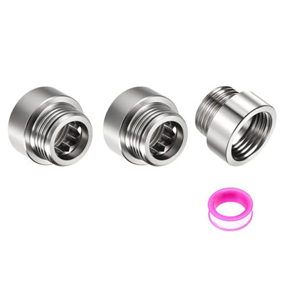 Shower Head Extension Arm, 304 Stainless Steel G1/2 Male to Female Thread 20mm/0.79" Length Extender Pipe Fitting Nipple for Showers, Faucets, and Plumbing with PTFE Thread Seal Tape 3 Pack - size: 20mm/0.79"