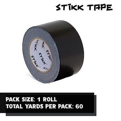 STIKK Duct Tape - Black Duck Tape - 3 inch x 60 Yards - Heavy Duty Tape for Repairs, Household Projects - for Commercial HVAC and Construction - Effective Heavy Duty Waterproof Duct Tape - color: Black