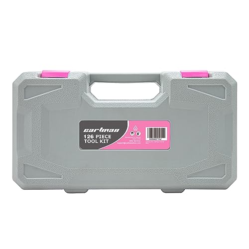 CARTMAN Home Tool Set Kit, Basic Household Hand Tools with Storage Case Light Pink - color: Light Pink