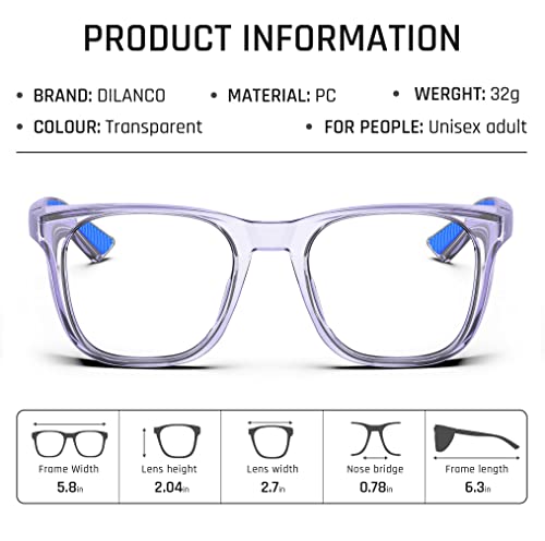 DILANCO Clear Safety Glasses Goggles With Side Shields for Women Men,Fog & Scratch-Resistant Complete UV Protection Eyewear - color: Purple