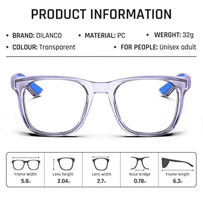 DILANCO Clear Safety Glasses Goggles With Side Shields for Women Men,Fog & Scratch-Resistant Complete UV Protection Eyewear - color: Purple