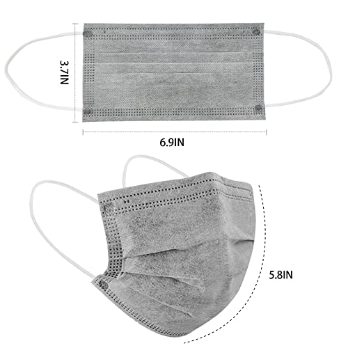 DC-BEAUTIFUL 100 Pcs Grey Disposable 3 Ply Earloop Face Masks,Fit for Adults - color: Grey