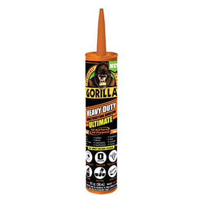 Gorilla Heavy Duty Ultimate Construction Adhesive, 9 Ounce Cartridge, White, (Pack of 6) - size: 6 - Pack