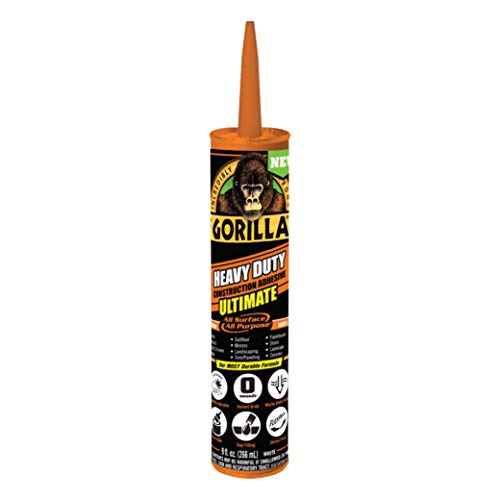 Gorilla Heavy Duty Ultimate Construction Adhesive, 9 Ounce Cartridge, White, (Pack of 6) - size: 6 - Pack