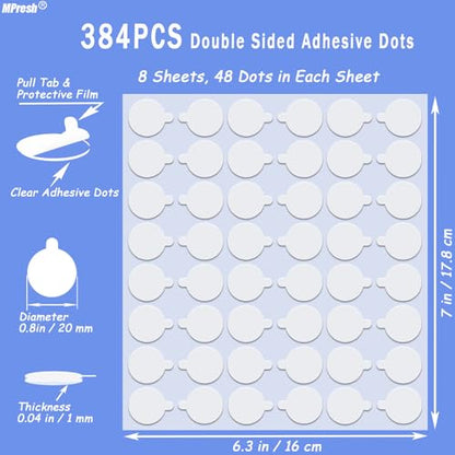 Double Sided Tape for Wall Hanging, 0.79" Sticky Tack Dots Strong Mounting Putty, Stickers Easy to Peel for Crafts, Poster, Balloons Decoration, 384 PCS Removable Tape - size: 0.8"-384pcs