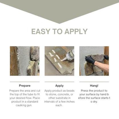 Rapid Loc Concrete and Veneer Bond - Stone Veneer Adhesive for Exterior or Interior, Waterproof for Stone, Tile, Wood, Concrete (9.5 Ounces)