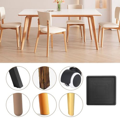 Anxingo 8Pcs 2.5Inch Non-Slip Bed Leg Pads, Rubber Furniture Pad Protector, Furniture Coasters Cups for Hardwood Floors (Black)