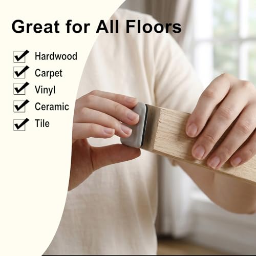 8 Pack Furniture Sliders for Carpet & Hardwood Floors, 1.6" and 2" Square Plastic Self-Adhesive Sliding Pads, Chair Sliders for Wood Floors Heavy Duty - Moving Furniture Easily & Safely (Gray)