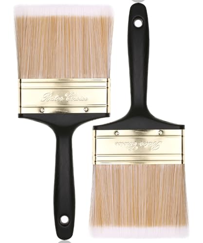 Bates- Deck Stain Brush, 2 Pack, 4 Inch, Soft Tip Wood Stain Brushes for Wood, Brass Plated Steel Ferrule, Ergonomic Handle - size: 4 Inch, 2 Pack